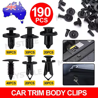 190x Car Body Trim Clips Fastener Rivet Retainer Bumper Panel Push Pin Kit Set • $11.85