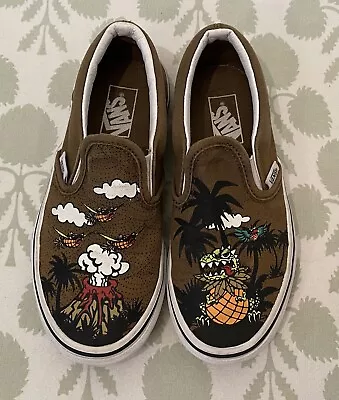 Vans Dinosaur Dineapple Slip On Shoes Kids Size US 1.5 Canvas Pre-Owned • $17.99