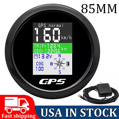 85MM Digital GPS Speedometer Odometer Voltmeter Speed Gauge Boat Motorcycle US • $45.80