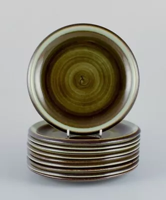 Marianne Westman For Rörstrand.  Maya  Set Of Ten Plates With Green-toned Glaze • $420