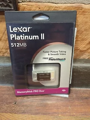 Lexar 512 MB Platinum II Memory Stick Pro Duo MSDP512-40-631 Open Box  • $19.99