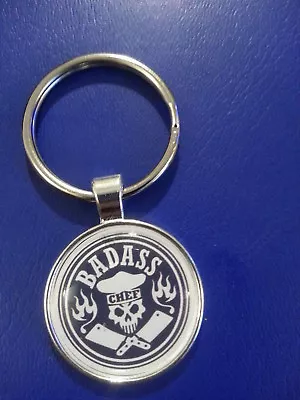 £2.99 • Buy Badass Chef ! Cook Restaurant Skull Burger Bar Quality Metal Keyring