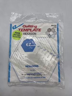 VTG EZ Hexagon Quilting Template Plastic 7 Sizes 9313 By Marti Michell New NOS • $9.75