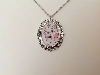 Aristocats Marie Silver Necklace Disney Retro Vintage Kitsch Rockabilly Kitten • $8.98