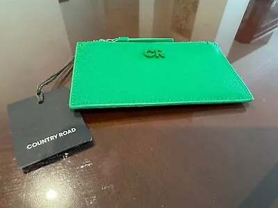 BNWT COUNTRY ROAD GREEN BRANDED 5 CC PURSE CARD KEEPER WALLET HOLDER Rrp $39.95 • $30