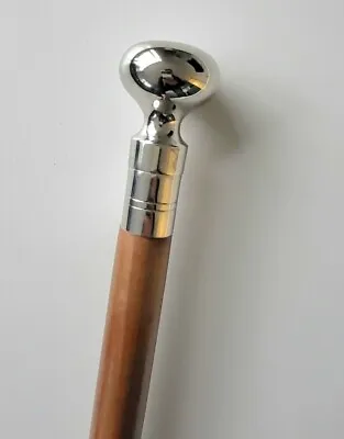 Elegant Victorian Style Walking Stick With Plain Ball Handle And Brown Shaft • £18.99