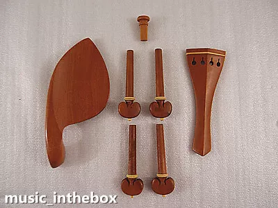 New 4/4 Violin Boxwood Accessories Set - Pegs/Endpin/Tailpiece/Chinrest #BX-01 • $32.99