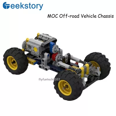 MOC Technic Small Off-Road Vehicle Chassis Blocks With Suspension System Diy Set • $31.44