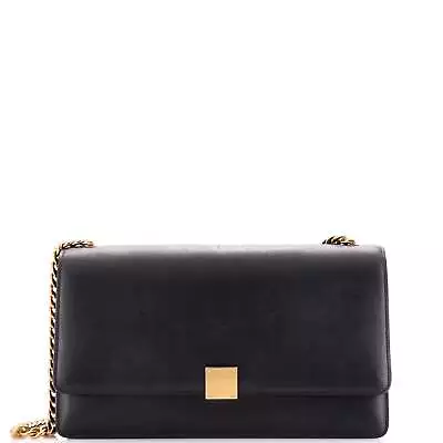 Celine Case Chain Flap Bag Leather Medium Black • $678.40