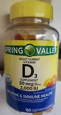 Vegetarian Vitamin D3 By Spring Valley/ Bone & Immune 2000 IU 160 Gummies • $8.99