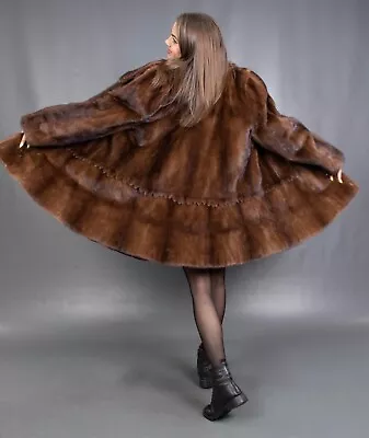 3423 Gorgeous Real Mink Coat Luxury Fur Jacket Swinger Beautiful Look Size 2xl • $1