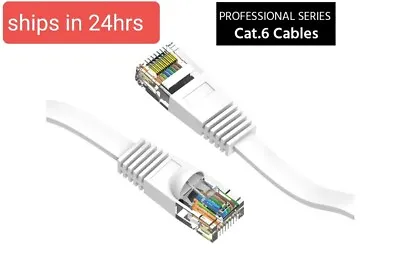 10ft Cat6 RJ45 Flat Patch Cord Cable Ethernet Internet Network LAN UTP Route • $7.50
