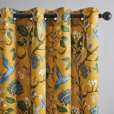 Topfinel Mustard Yellow Vintage Curtains & Drapes 84 Inches Long Grommet Lux... • $62.48