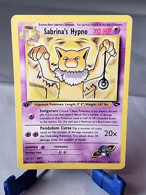 Pokemon Gym Challenge 1st Edition Sabrina's Hypno 56/132 Wotc LIGHT PLAY • $3.19