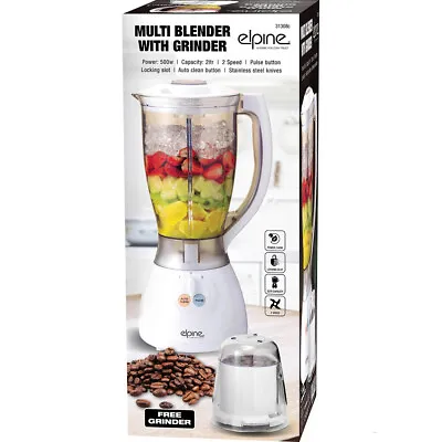 £27.95 • Buy White Multi Food Blender Smoothie Maker Chopper Processor Milkshakes + Grinder