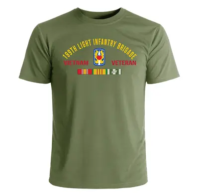 199th Light Infantry Brigade Vietnam Veteran With Ribbons T-Shirt US Army • $25.95
