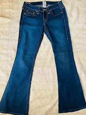 True Religion Carrie Flared Leg Women's Jeans Size 27 Dark Wash • $29.99