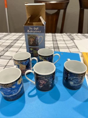 $7.99 • Buy Vincent Van Gogh Espresso/Vodka Starry Night MINI MUGS Set Of 5   -1 New Box