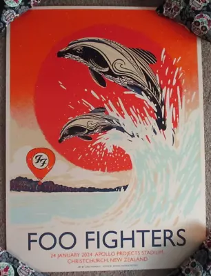 FOO FIGHTERS Concert Gig Poster Print CHRISTCHURCH 1-24-24 2024 Chris Thornley C • $59.99