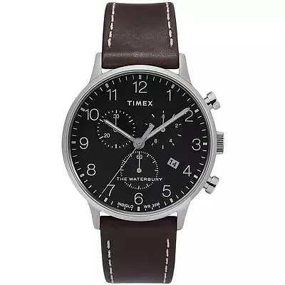 Timex Men's Watch Waterbury Chronograph Date Display Black Dial TW2T28200VQ • $90.99