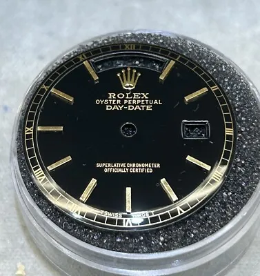 Rolex Mens NonQuick President Black Dial Gold Stick Marker Model 1803 Refinished • $950