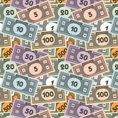 Monopoly Take A Chance Monopoly Money Stack Cotton Quilting Fabric 75cms • $15.89