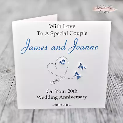 Personalised China 20th Wedding Anniversary Card • £4