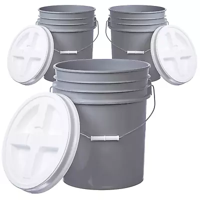 Premium 5-Gallon Bucket Pail Container With Gamma Seal Lid Food Grade Bpa 3Pack • $99.99