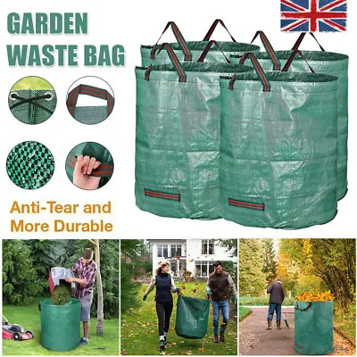 £7.49 • Buy 60L Waterproof Garden Waste Bags - Heavy Duty Large 50KG Refuse Sack With Handle