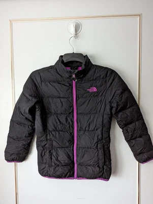 The North Face 550 Black Pink Girls Goose Down Puffer Jacket Size M Age 10-12 • £24.99