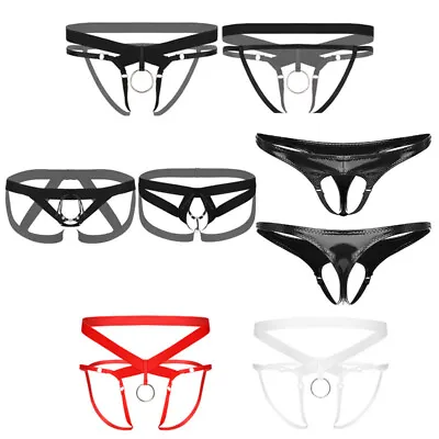 UK Mens Sissy Crotchless Panties Harness Strap Elastic Waistband G-string Thongs • £3.69