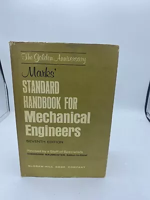 L👀K Marks’ Standard Handbook For Mechanical Engineers Seventh Edition 1967 • $12.50