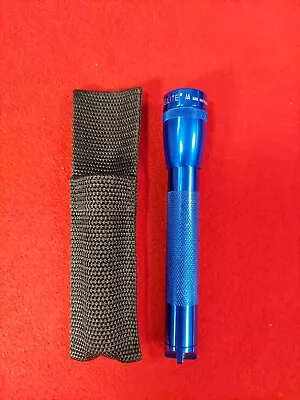 Maglie Mini Flashlight Blue W Black Nylon Holster TESTED • $14.99