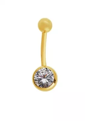 State Of Mine 9ct Yellow Gold Cubic Zirconia Belly Bar. Rrp £50 • £29