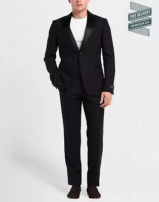 RRP€1608 Z ZEGNA Wool Tuxedo Suit IT50 US40 L Single-Breasted Slim Fit • £249.99