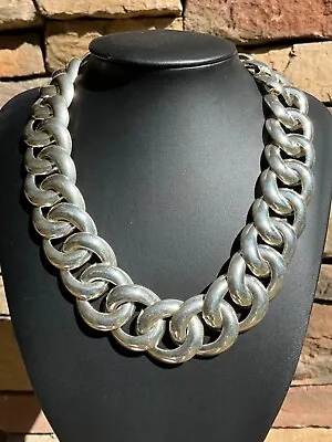 Vintage Mexican Sterling Silver Necklace Huge Artisan Handcrafted • $450