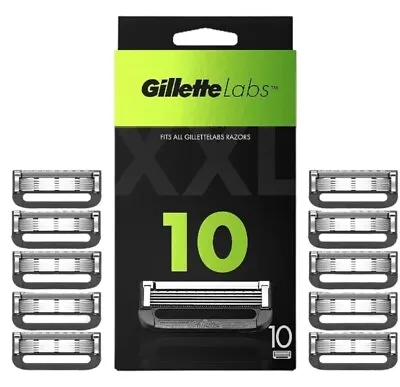 10 X Gillette Labs Razor Blade Refills Replacement Cartridges Genuine & Sealed • £18.70