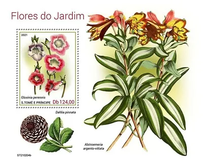 Sao Tome & Principe 2021 MNH Garden Flowers Stamps Gloxinia Plants 1v S/S • £4.99