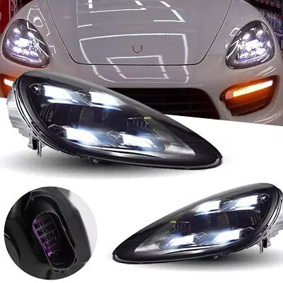 $1780 • Buy Pair Headlights For Porsche Cayenne 2011-2018 LED Start Up Animation Front Lamps