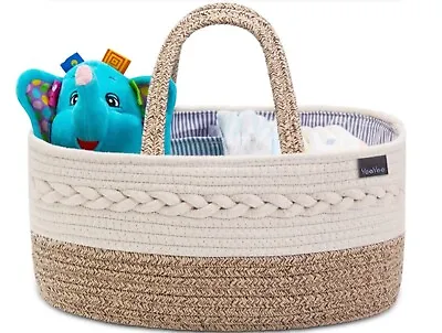 Nappy Caddy And Baby Organiser Portable Storage Basket Changeable Compartment • £16.99