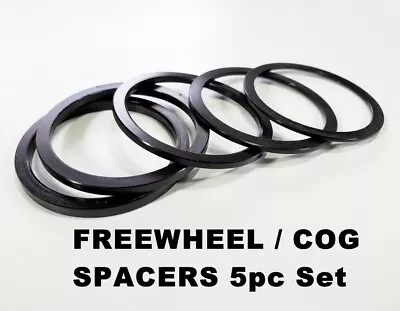 Fixed Gear Freewheel Cog Spacers Set Of 5pcs (11.522.53mm) 7075 Alloy BLACK • $16.99