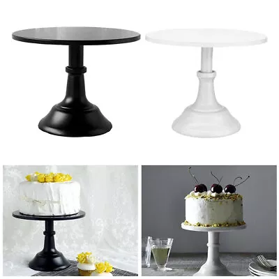 25cm Round Cake Stand Pedestal Cake Dessert Holder Wedding Party Display Black • £10.87