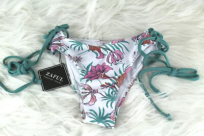 NWT Zaful Swim Bottom Floral Side Lace Ties M 6 • $10