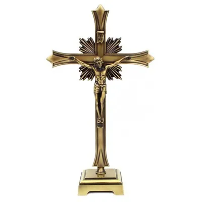 $69.95 • Buy 15.5  Metallic Altar Crucifix With Stand Made In Portugal