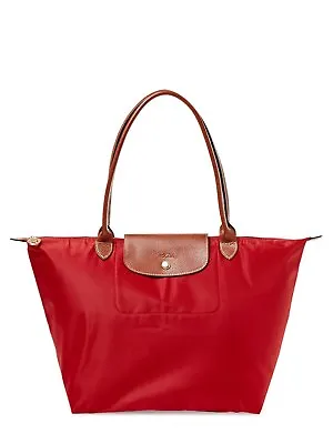 NWT LONGCHAMP Le Pliage Large Shoulder Bag Tote RED 1899089545 MADE In FRANCE! • $155