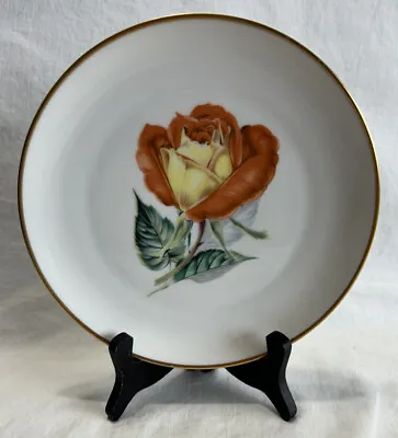 H & C Selb Bavaria Germany Forty-Nine Yellow & Orange Rose Porcelain Side Plate • $49.64