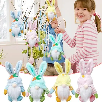 Easter Gnome Bunny Rabbit Nordic Plush Toys Doll Ornaments Gifts Refined Fashion • £3.69