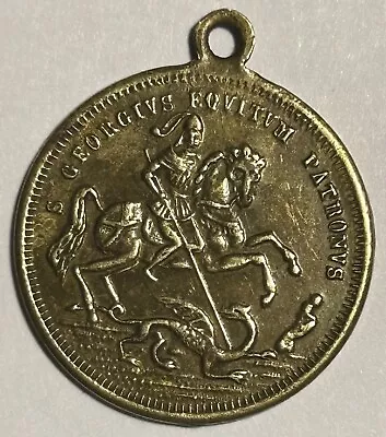 Brass Antique Medal St Georges Pendent. No Chain. 6062. • $24