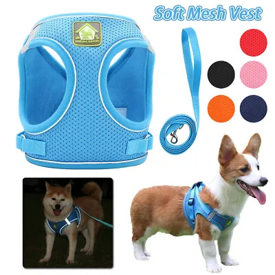 Small Dog Mesh Vest Non Pull Dog Harness Adjustable Soft Padded Vest Pet Jacket • £5.60