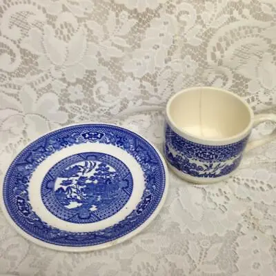 Vintage Willoware USA Blue Willow 2pc Cups And Saucers • $9.95